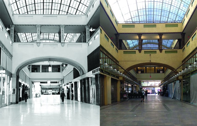 1963 - 2014 Inside the Spring Arcade, which is located just north of 6th street and can be entered from both Broadway and Spring St. Original photo taken by William Reagh
